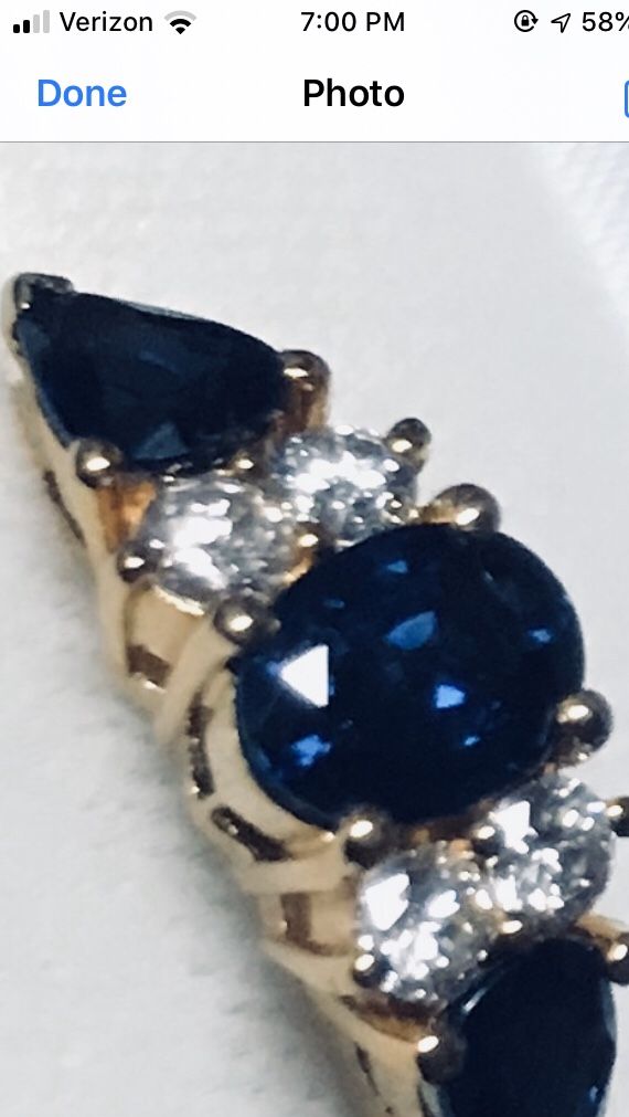 Tanzanite , diamond and gold ring