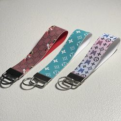 Faux Leather Keychain Key Fob Wristlet