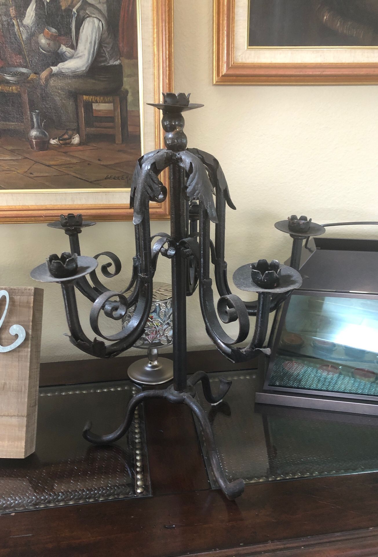 Black iron Candelabra