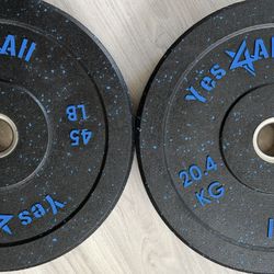New pair of 45 pounds bumper weights
