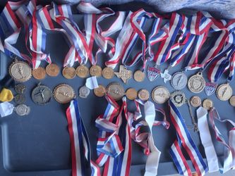 30 pcs. Majorette Baton Twirling Medal Ribbon Award Vintage Red White & Blue Awards
