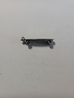 Skateboard Charm Silver
