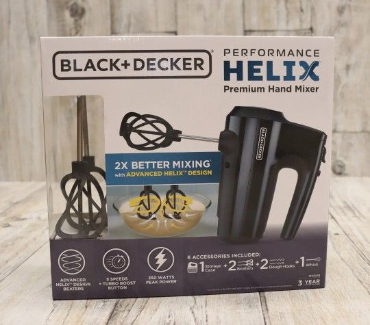 NEW BLACK+DECKER Helix Performance Premium Hand Mixer, 5-Speed Mixer Black