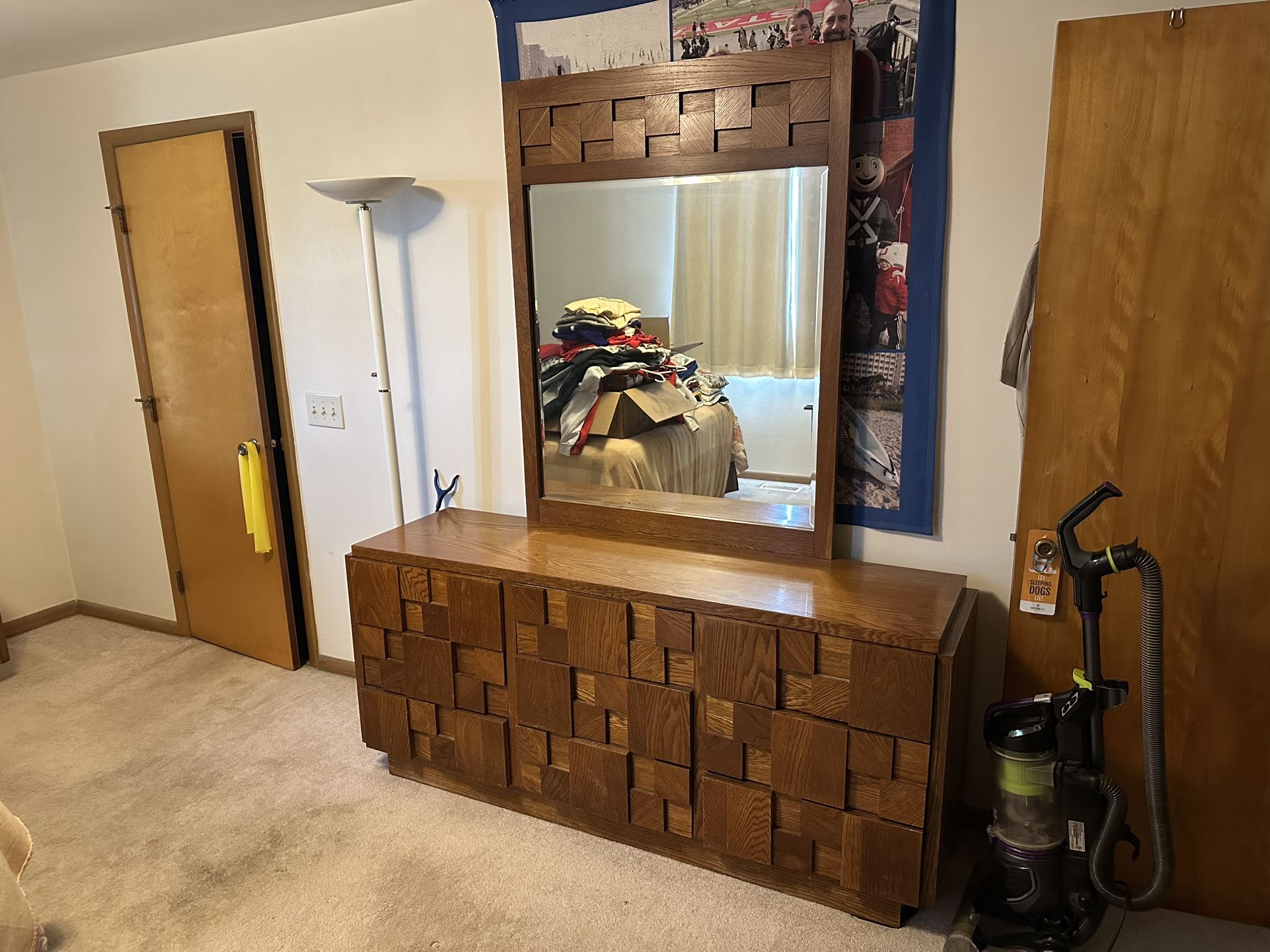 Lane Staccato Mid Century Oak Brutalist Dresser