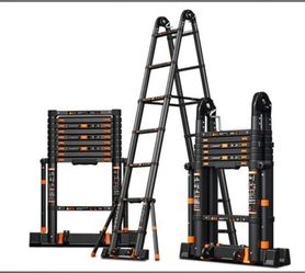 Light Weight Black Aluminum Telescopic Ladder