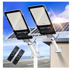 💡 OKPRO 10000W Solar Street Lights (2-Pack) – BRAND NEW, Never Used – With Solar Panels & Remotes