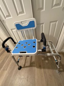 Sliding Shower Chair for Bathtub w/ Arms & Back – Excellent Condition