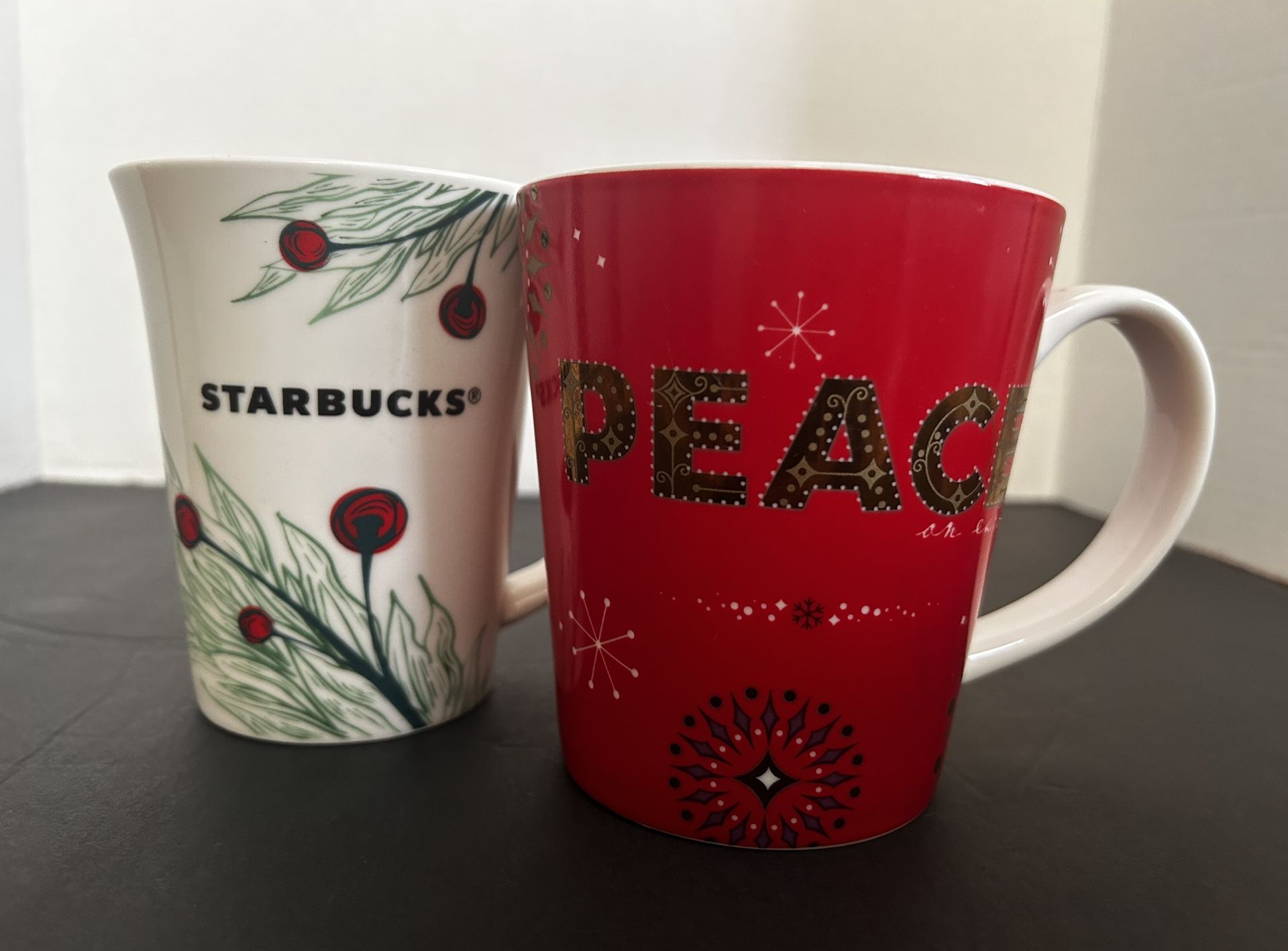 Set Of Two Starbucks Holiday Mugs