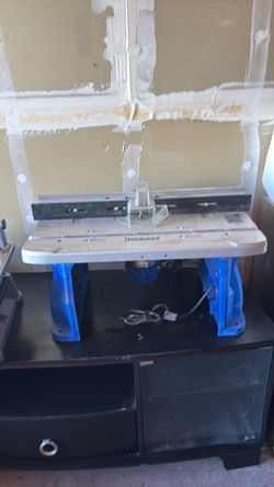 Kobalt Benchtop Router Table with the Router Installed
