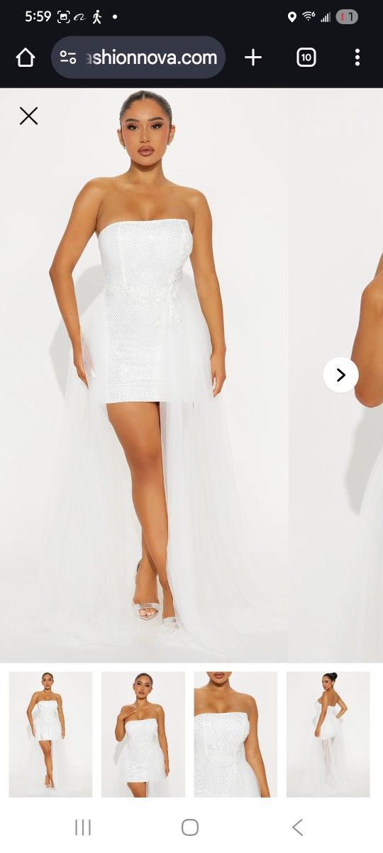 White Mini Bridal Dress