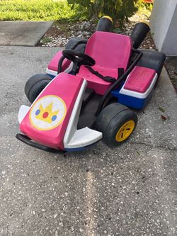 NEED REPAIR Custom Mario Kart 24V Ride-On Racer for Kids Princess Peach RED