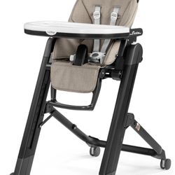 Peg Perego Siesta, Grow With Baby Folding High Chair & Recliner, Height Adjustable, Quick Clean & Easy Push Wheels For Babies & Toddlers, Made in Ital
