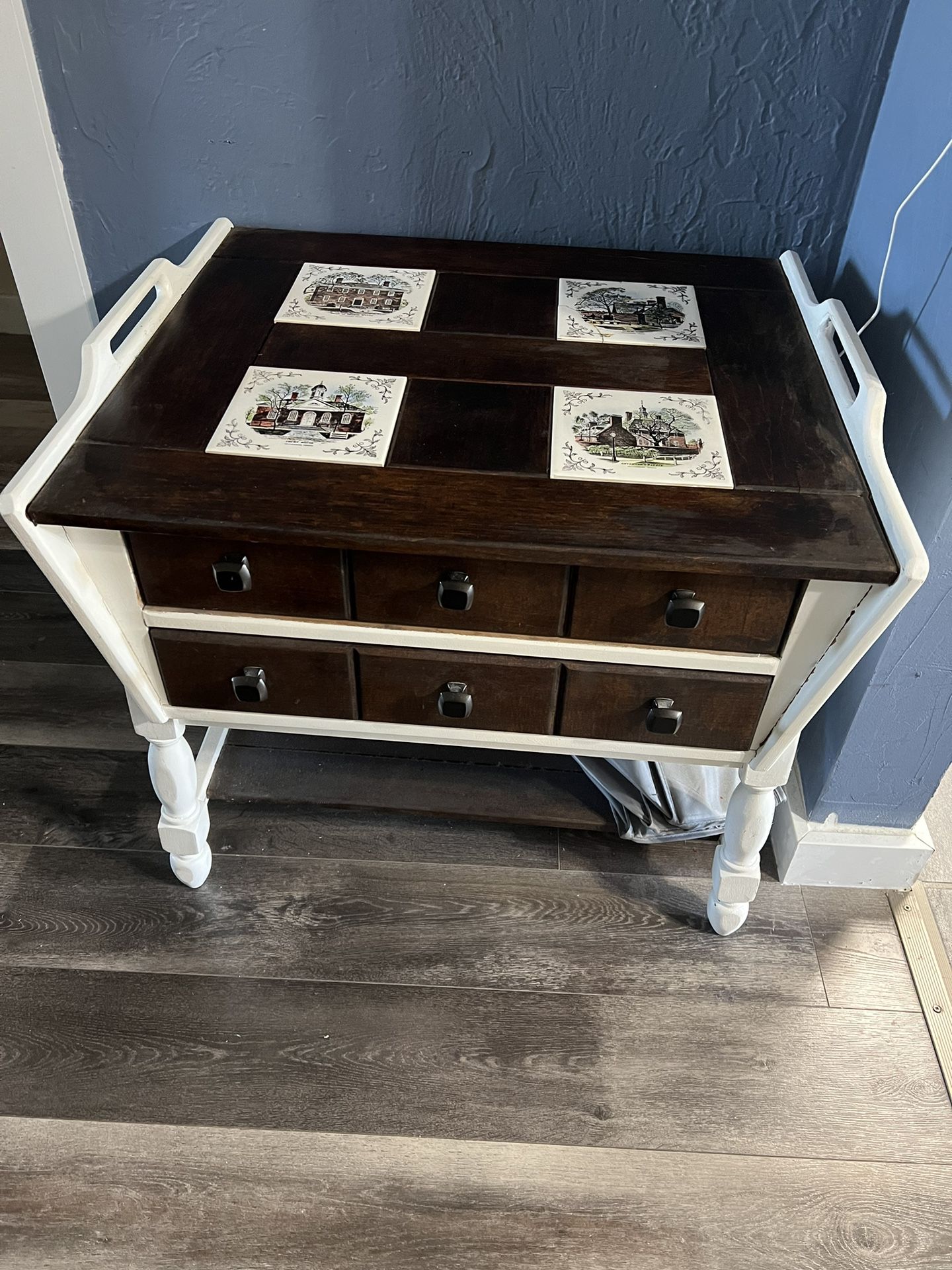 Small Table W/ 2 Drawers And Bottom Storage Shelf