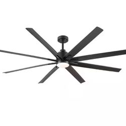 72 in. Indoor/Outdoor 120-Volt 125 RPM Black Large Ceiling Fan with Integrated LED Light, Reversible DC Motor and Remote