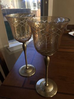 Golden candle holders
