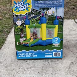  Castletopia Bounce House with Extra-Wide Slide and Blower, Indoor/Outdoor