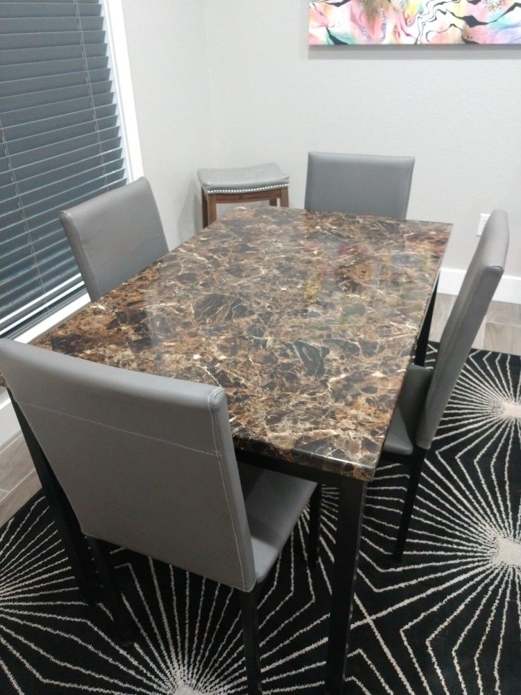 Faux Marble Dining Set