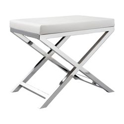 Modern Chrome White Stool