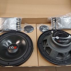 Car speakers : POWERBASS 1 PAIR 6.5 INCH 210 WATTS HIGH OUTPUT COMPONENT SET WITH CROSSOVER  car speakers Brand new
