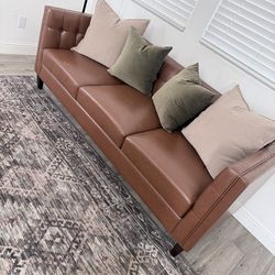 Beautiful brown leather sofa