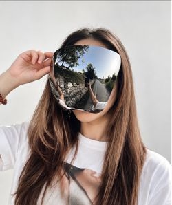 Oversized Mirror Lens Shield Sunglasses