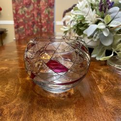 Partylite Mosaic Calypso Stained Glass Candle Votive Tea-light  Holder