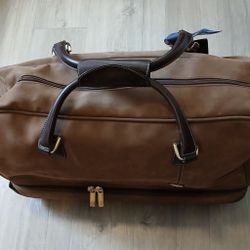 Diane Von Furstenberg DVF Rolling Weekender Bag Duffle – Brown Suede & Leather