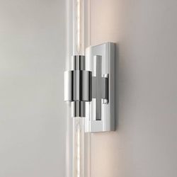 Chrome Tube Wall Sconces with Clear Glass, 24'' 