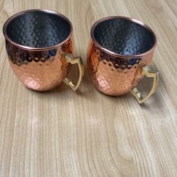 2 moscow mule mugs- never used & assorted glassware
