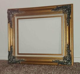 VINTAGE ORNATE GOLD BLACK VICTORIAN MID CENTURY HOLLYWOOD REGENCY WOOD PICTURE ART PAINTING FRAME DECOR
