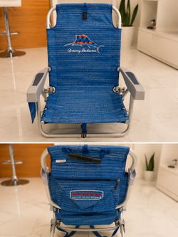 Tommy Bahama Folding Beach Chair with Backpack Straps & Cooler Pocket