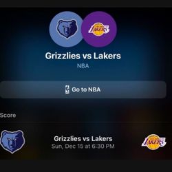 2 Lakers Vs Grizzlies Tickets Sec 319 Row 12  Both 4 $100