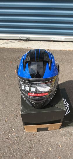 Motorcycle Helmet XXL Blue DOT Certified