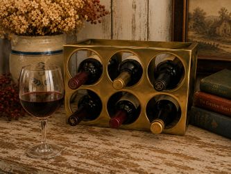 Solid brass  6-Bottle Wine Rack