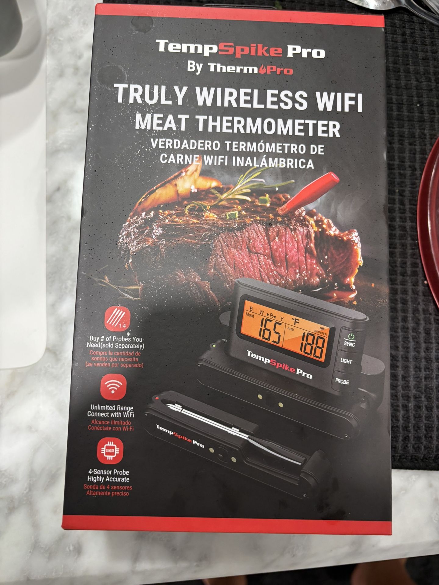 New Temp Spike Pro Wireless WIFI Meat Thermometer 