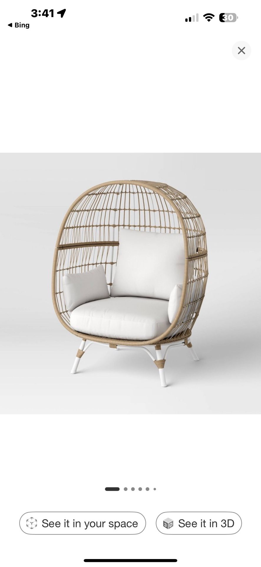 Southport Outdoor Patio Accent Egg Chair