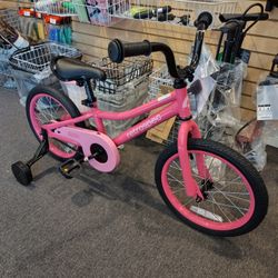 NEW RETROSPEC KODA 16 PINK FLAMINGO SINGLE SPEED KIDS YOUTH GIRLS BICYCLE BIKE WITH TRAINING WHEELS