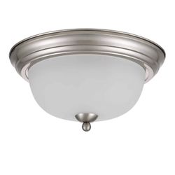 Joel Modern 2-Light Flush Mount Ceiling Light Fixture with Etched Glass Shade for Hallway, Entryway, Passway, Dining Room, Bedroom, Garage, Kitchen, B