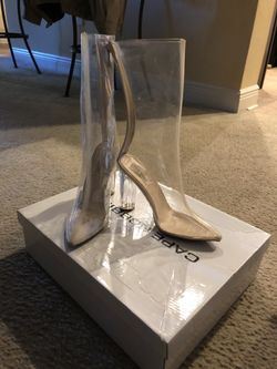 Clear Statement Booties. 6.5