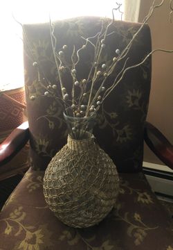 Unique vase, wrapped with macrame