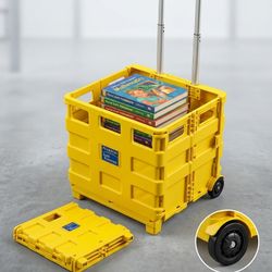 Heavy Duty Folding Rolling Crate - Pearson Scott Foresman Quik Cart