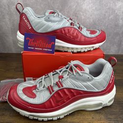 Nike Supreme x Air Max 98 Red Size 8.5 844694-600 OG Rare Men’s Running Sneakers