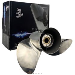 Boatman OEM Prop 13x19 Stainless Outboard Propeller fit Yamaha Boat Engine 50-130 HP，15 Spline Tooth