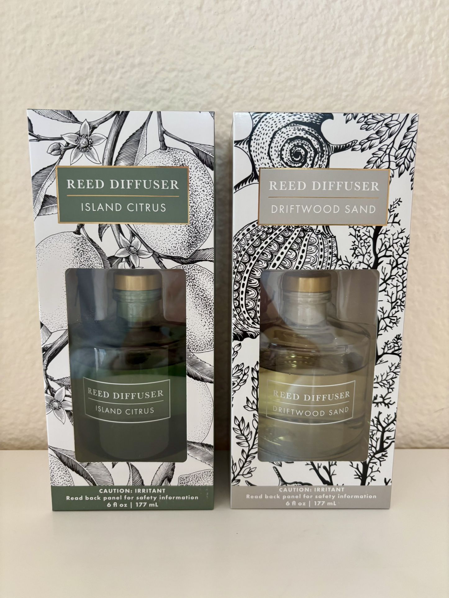 Bellevue Reed Diffusers, 6 fl oz Glass Filled Diffusers, 2 bottles