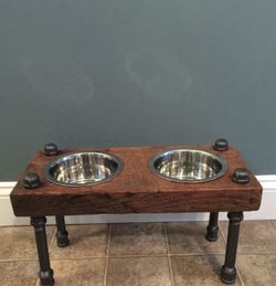 Handmade dog bowl stands