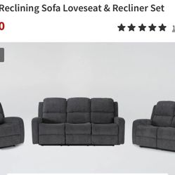 Manual Recline Couch Set 
