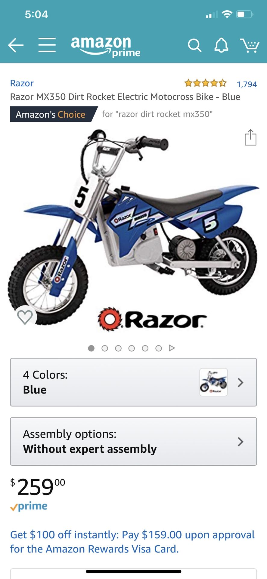Razor MX350, Dirt Rocket Electric Motocross Bike (brand new)