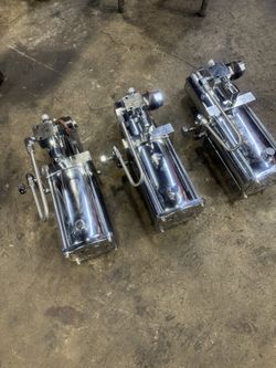 3 Pump Hydraulic Set Up All Chrome With Chrome Fittings Complete  Fittings