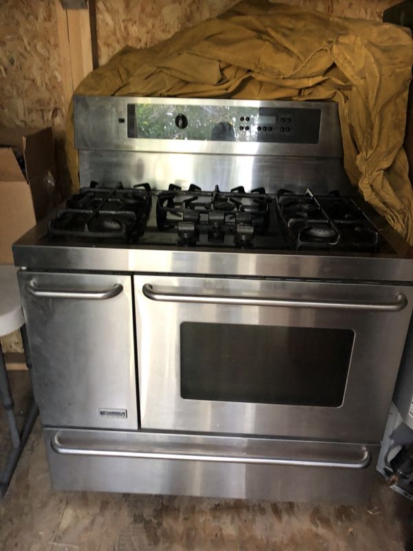KENMORE ELITE DUEL FLAME ALL STAINLESS STEEL STOVE W SIDE CONVECTIONAL OVEN 5 BURNER SLIDE IN NO