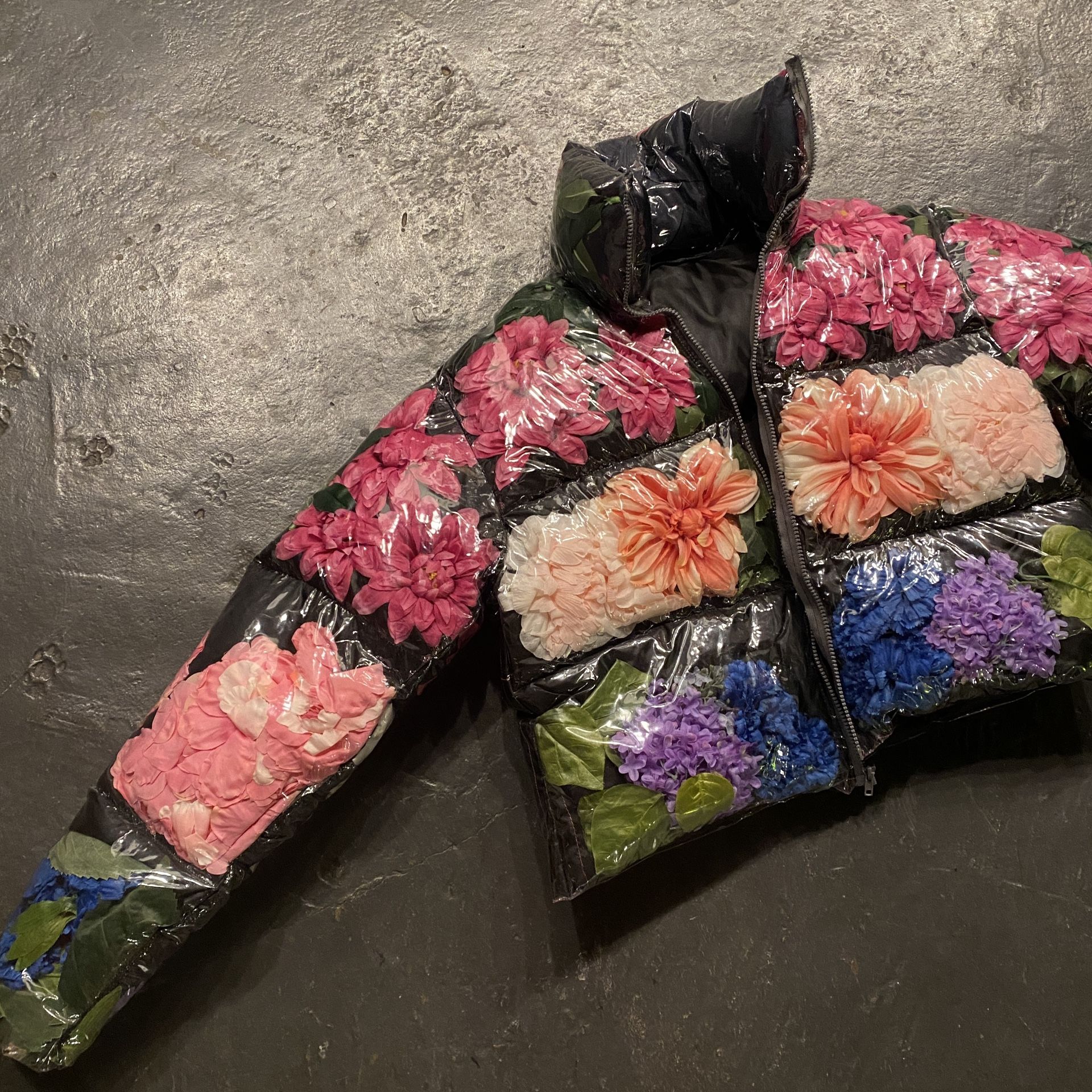 Wizzolx flowers puffer Jacket